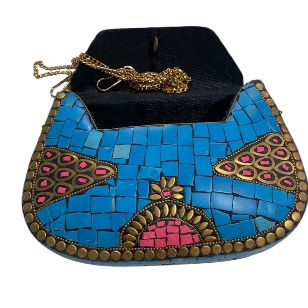 NEW Ramla, Blue and Pink Mosaic Purse - Picture 2 of 5